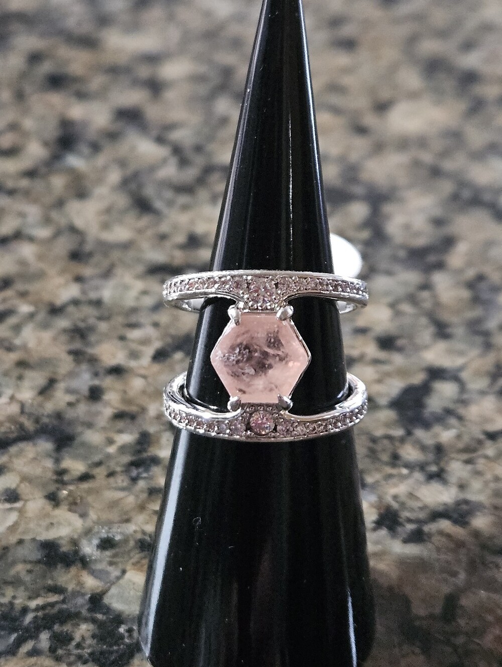 Bomb Party RG16320 "Entirely Yours" Morganite Sz 6